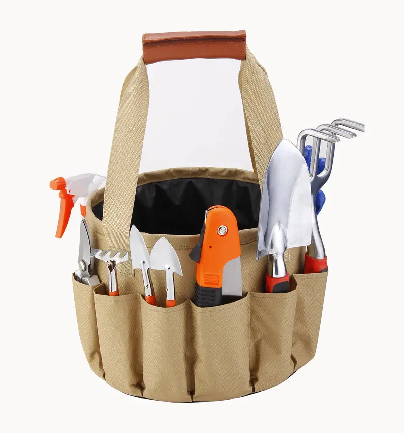 Wholesale  Garden Tools Set  with Weeding Fork  Rake Tooth  Pruner Garden Bucket and Tools Bag Set Garden Hand Tools