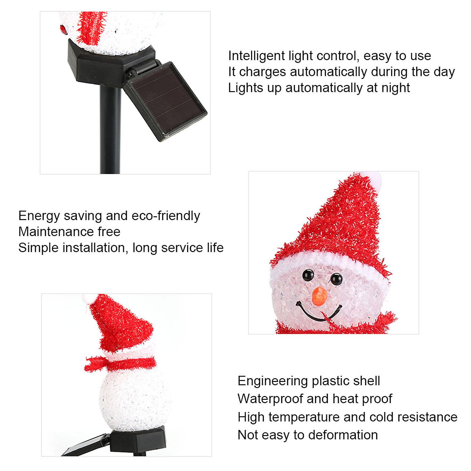 Outdoor Waterproof LED Solar Energy-saving Snowman Christmas Garden Light for Courtyard Decoration