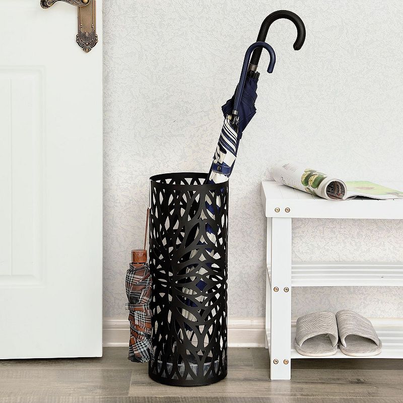 Umbrella Stand Rack Free Standing for Canes Walking Sticks 2 Hooks Black