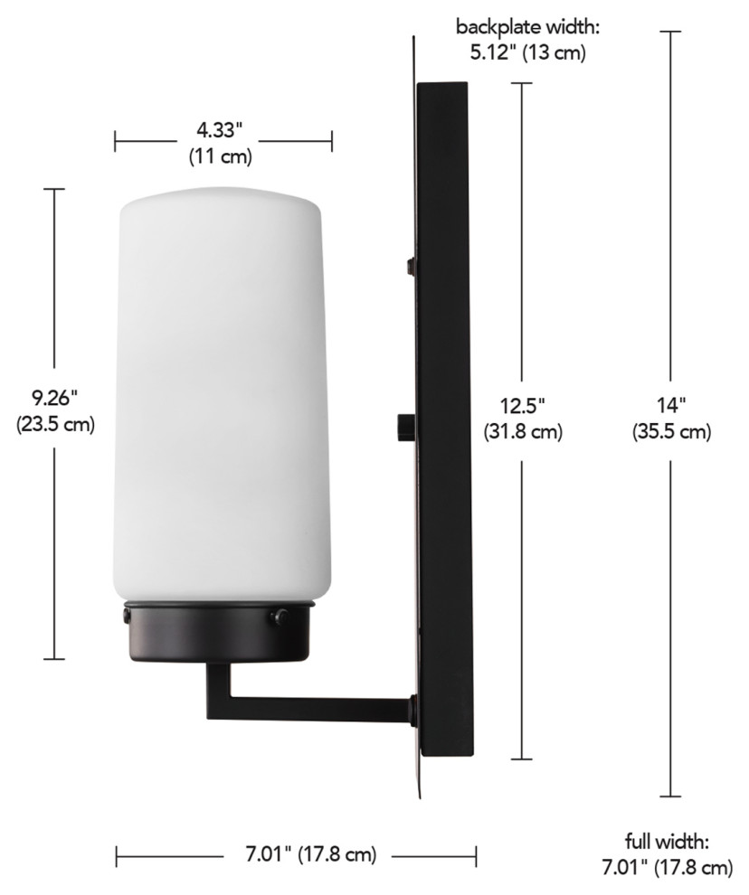 Laney 1 Light Black Outdoor Wall Sconce with Frosted Glass Shade   Transitional   Outdoor Wall Lights And Sconces   by Globe Electric  Houzz