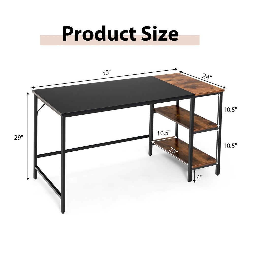 Costway 55'' Computer Desk Writing Workstation Study Table Home Office