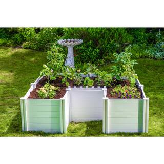 VITA Classic 6'L x 6'W x 22H Vinyl Keyhole Composting Garden White VT17120 VT17120