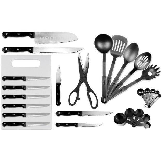 Lexi Home 29 piece Chef x27 s Kitchen Knife Set With Wooden Block