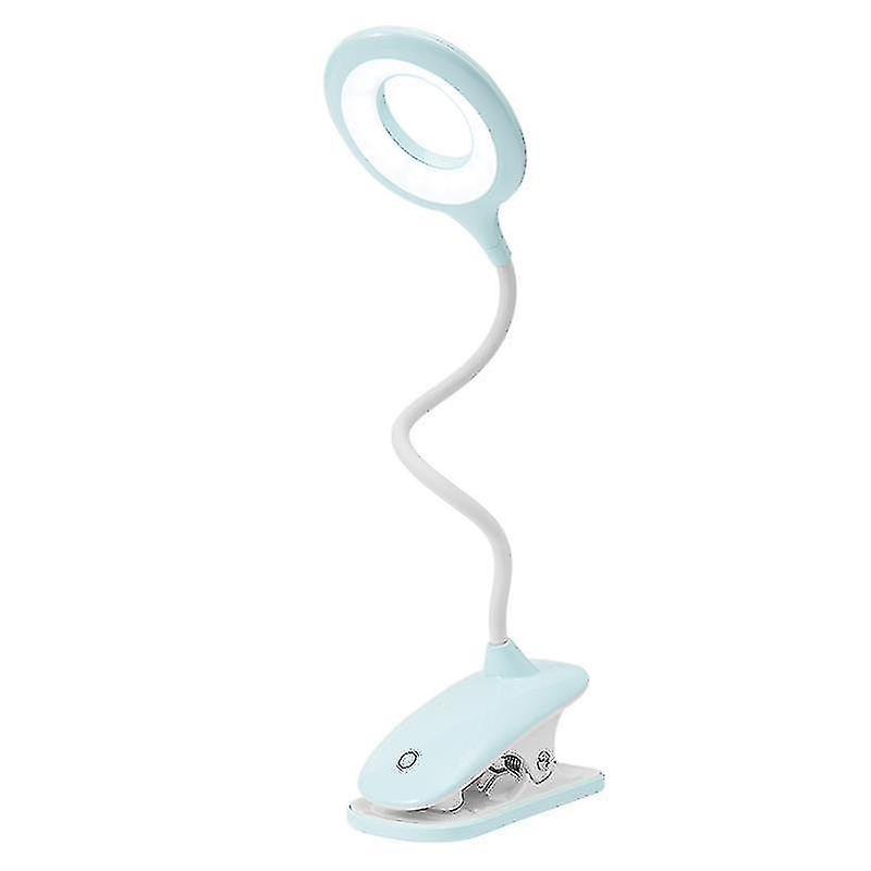 Led Eye Protection Clip-on Desk Lamp Apple Green Round Head 3-stop Dimmable Colour 3000 Ma With Cabl