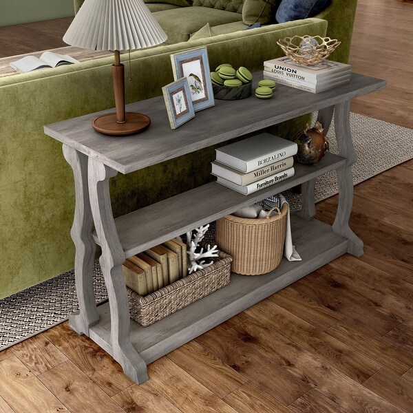 DH BASIC Vintage Gray Oak 47-Inch Sofa Table by Denhour