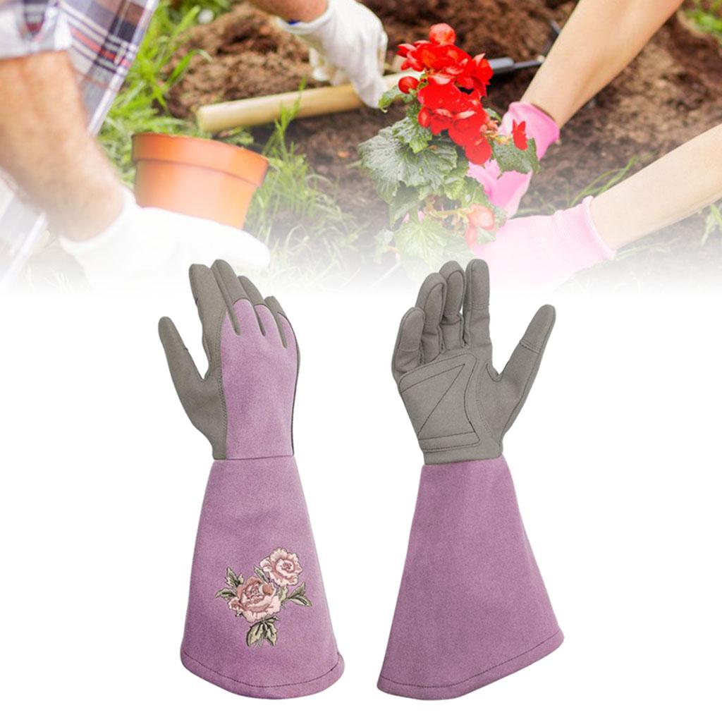 Heavy Duty Leather Gardening Gloves Long Breathable Sleeved Garden L