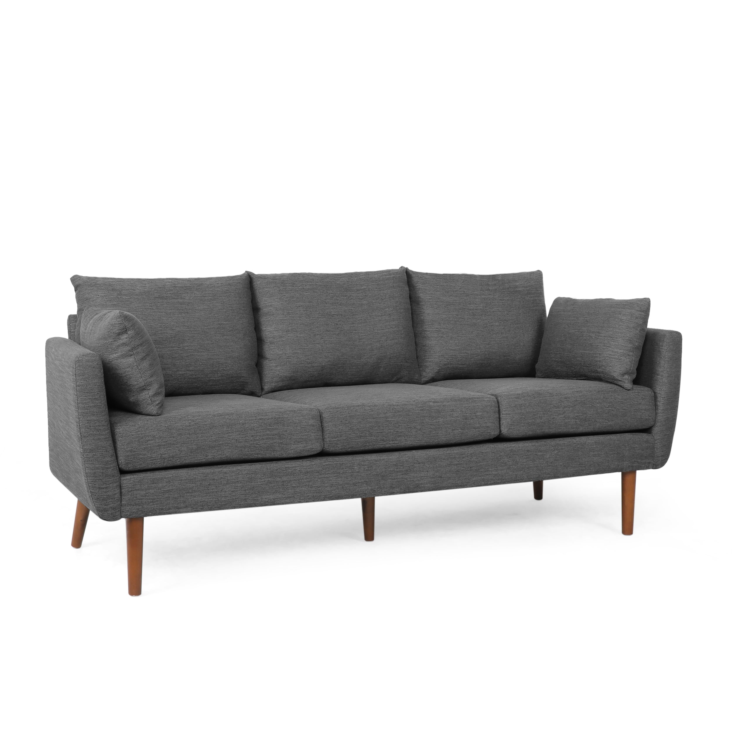 Wadleigh Contemporary Fabric Pillow Back 3 Seater Sofa