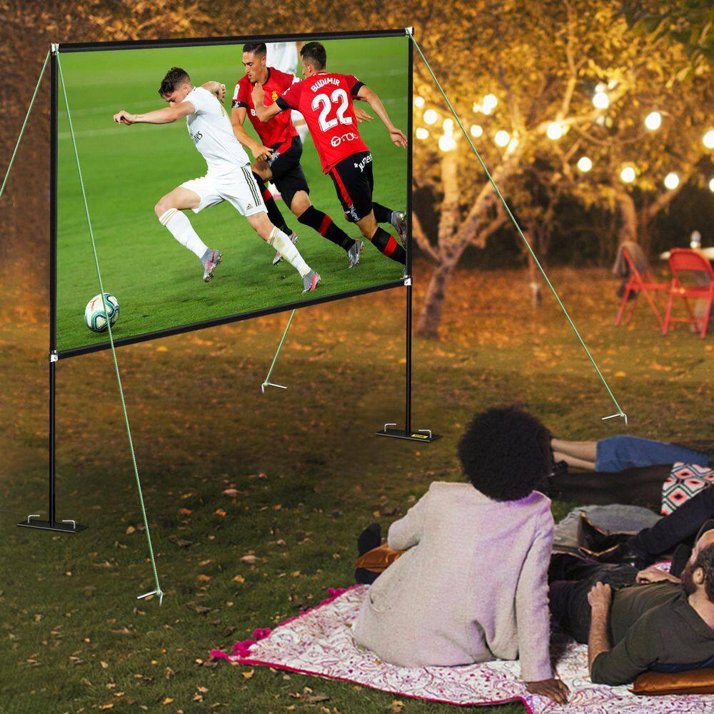 VEVOR 80 in. Outdoor Projector Screen with Stand Portable Movie Screen Projector Screen for Office Home Theater Use DSTPMYC80IEWVK6U9V0