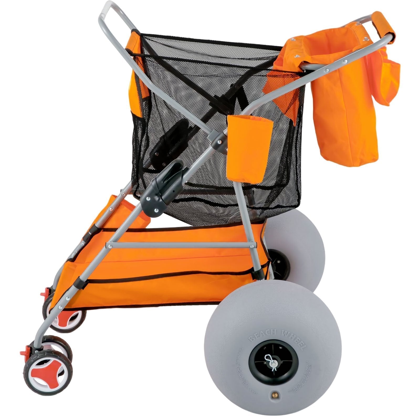 Premium 350LBS Beach Wonder Wheeler Cart W/ All-Terrain Balloon Wheels