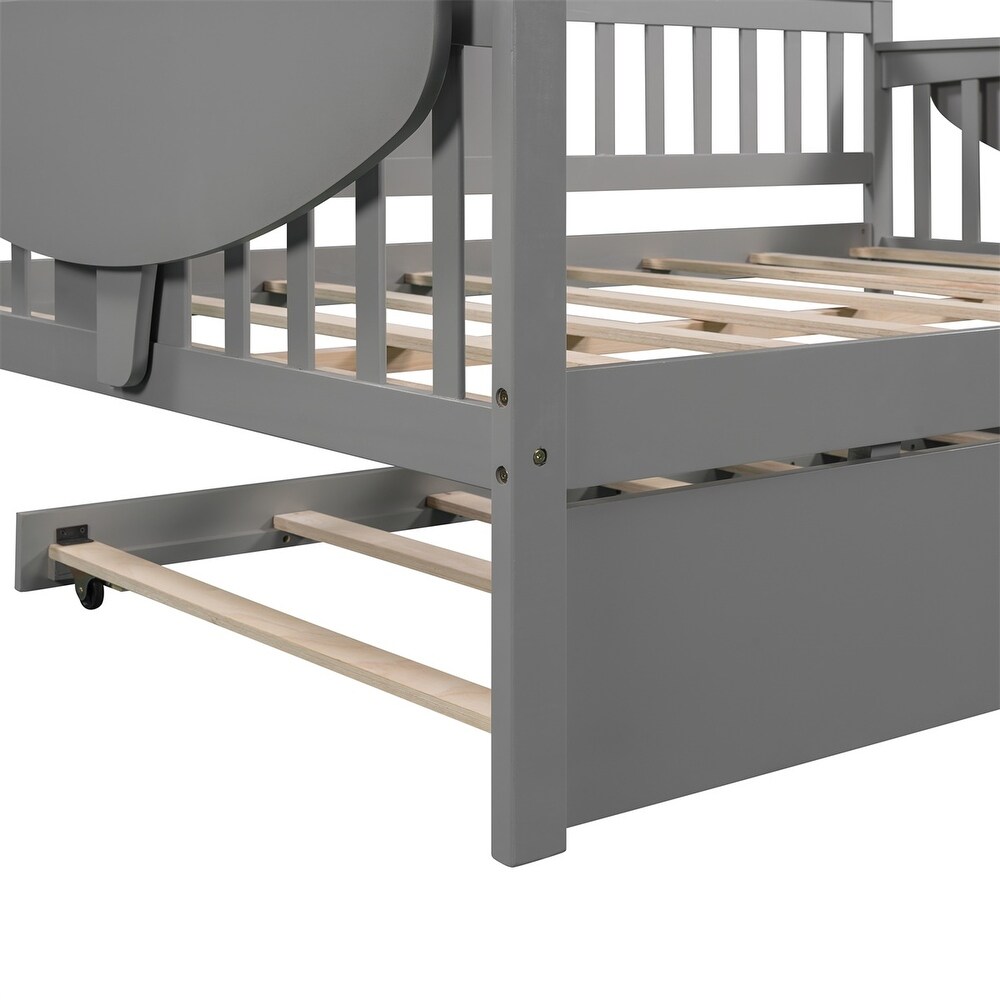 Merax Wooden Daybed with Twin Trundle Bed