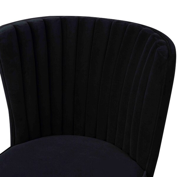 Sansa Velvet Upholstered Dining Accent Chair with Brushed Angled Legs