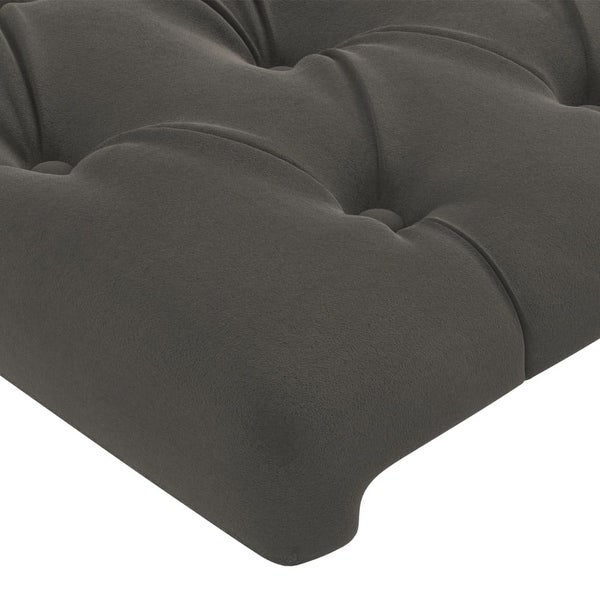 vidaXL LED Headboard Dark/Light Gray multisize Velvet - - 37421088