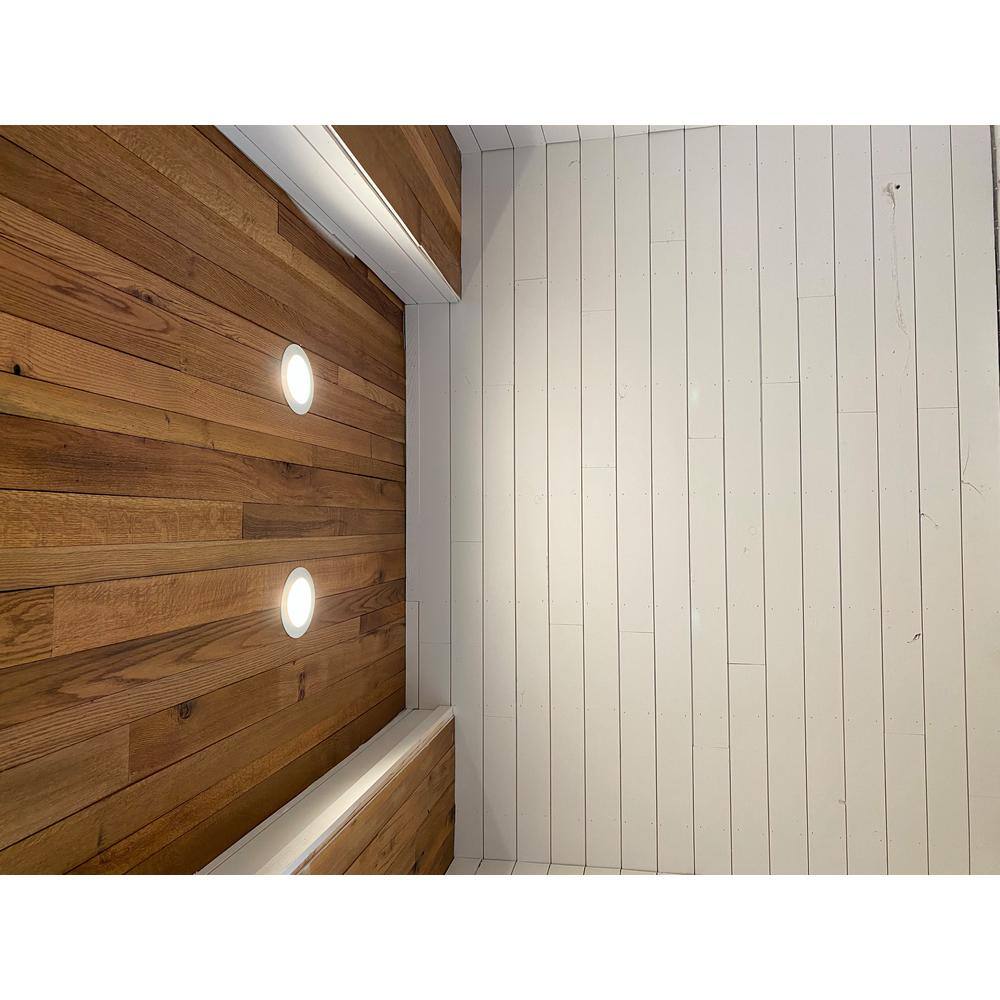 Vintage Timber 38 in T. x 4 ft. Random Width 3 in. - 5 in. W. 10.59 sq. ft. Quartersawn Oak Barnwood Ceiling and Wall Planks 2104