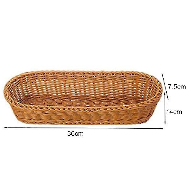 Oval Wicker Woven Basket Bread Basket Serving Basket， 14inch Storage Basket For Food Fruit Cosmetic