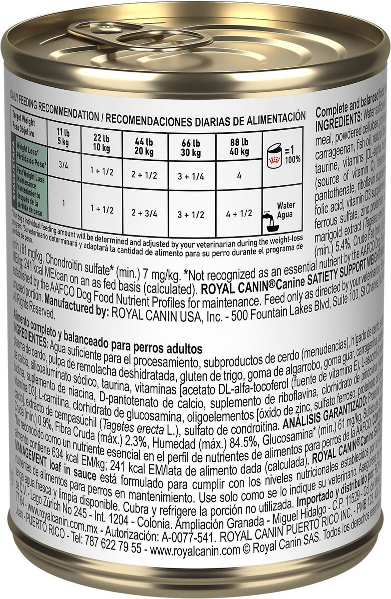 Royal Canin Veterinary Diet Adult Satiety Support Weight Management Loaf in Sauce Canned Dog Food