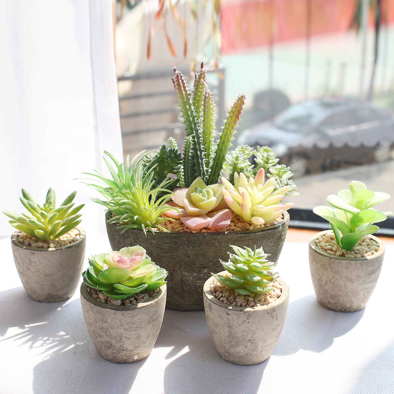 5 Pack 5 Pack Succulent Plant Pot Fake Flowing Succulents Artificial Simulation Plants Sets For Home Kitchen Garden Office Wedding Party Room Decor Gi