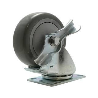 SNAP-LOC 4 in. Polyurethane Swivel Plate Caster With Brake with 375 lbs. Load Rating SLAC4SBP