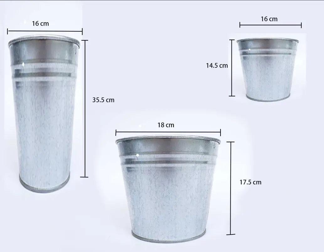 High Quality Planter Outdoor Indoor gift Flower Pots Galvanized Planter metal pot