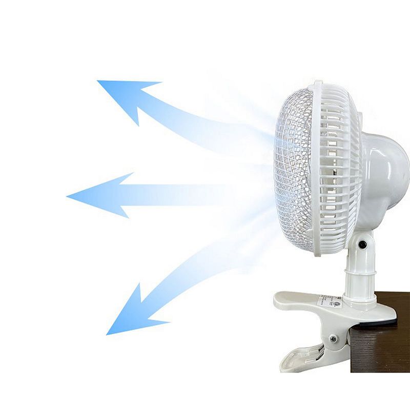 Optimus F-0702 7 Inch 2 Speed Portable Personal Energy Saving Clip-On Fan， White