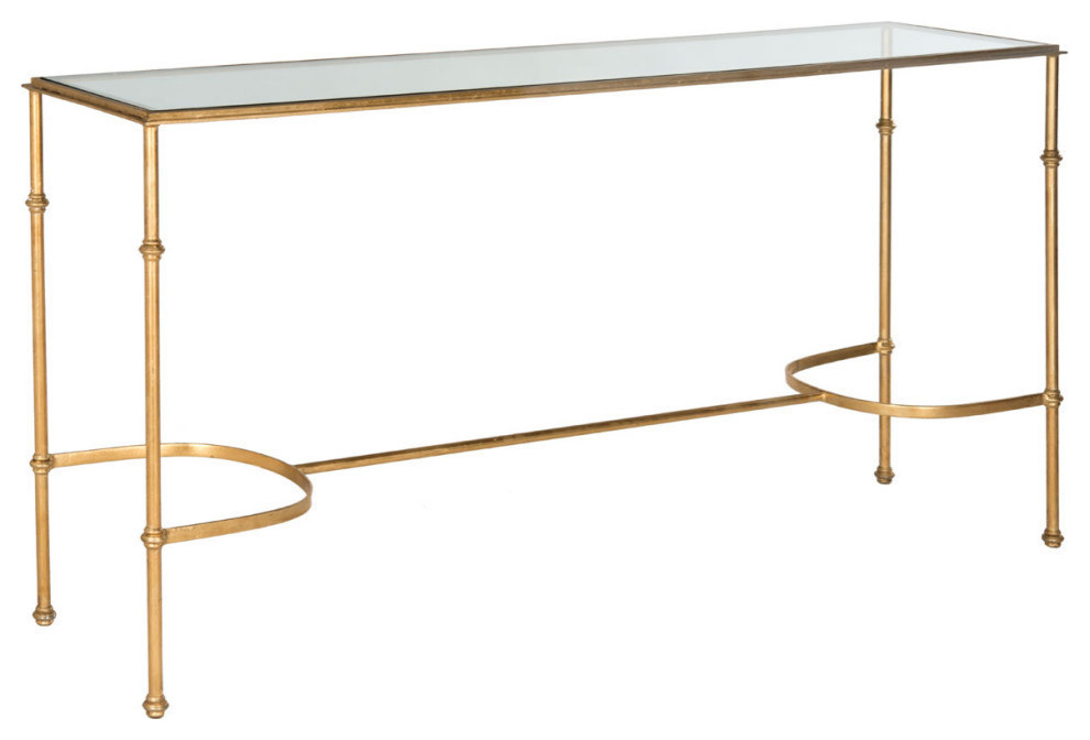 Cici Console  Gold/Tempered Glass Top   Contemporary   Console Tables   by Rustic Home Furniture Deco  Houzz