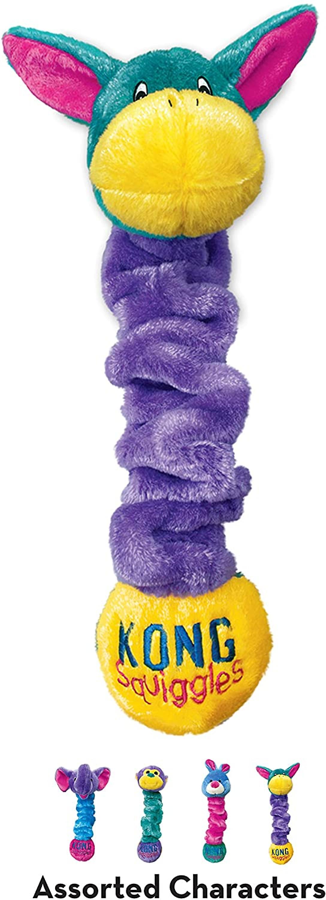 Kong Squiggles Stretchy Plush Dog Toy with Squeaker