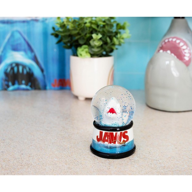 Silver Buffalo Jaws Light up Mini Snow Globe 3 Inches Tall