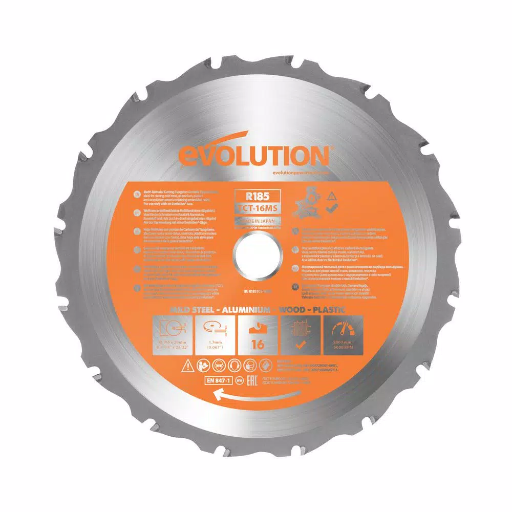 Evolution Power Tools 7-1/4 in. 20-T Multi-Material Replacement Miter Saw Blade and#8211; XDC Depot