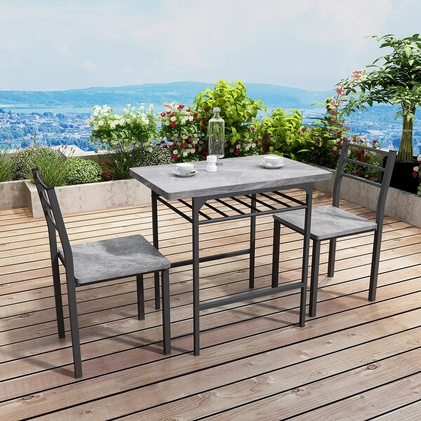 3-Piece Dining Table Set with 2 Chairs