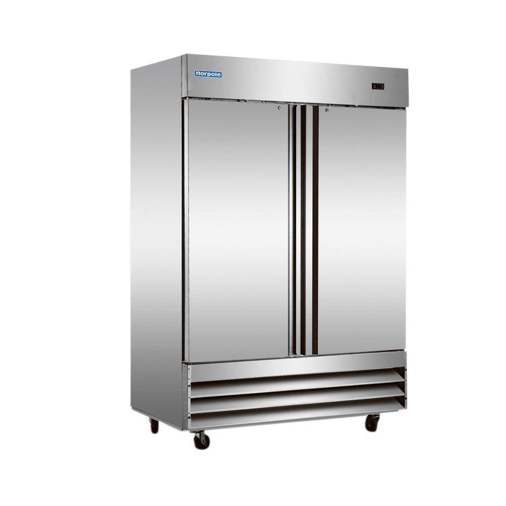 Norpole 48 cu. ft. 2-Door Commercial Upright Reach-In Freezer in Stainless Steel NP2F