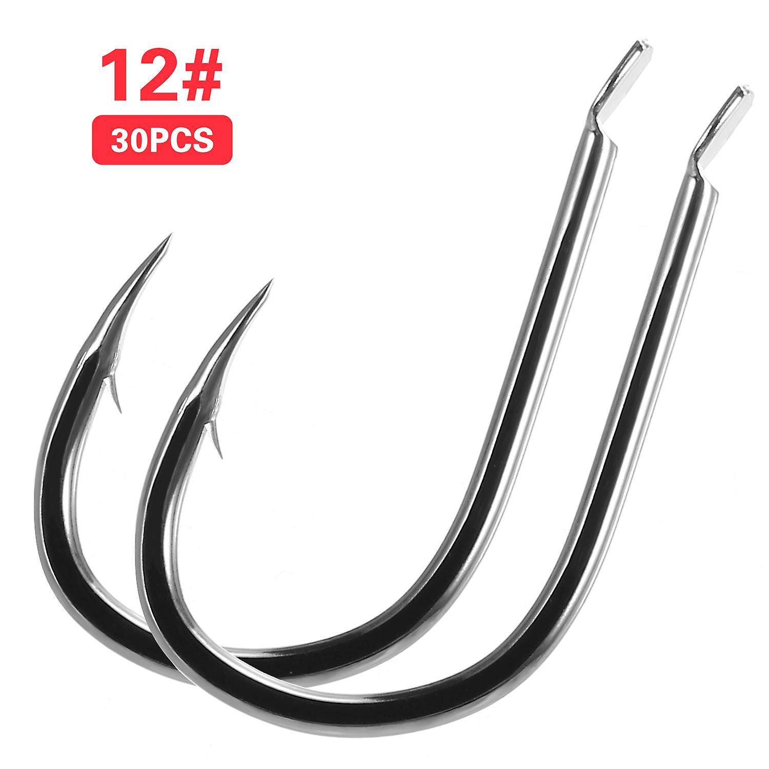 30 Pcs Fishing Hooks High Carbon Steel Soft Bait Jig Fish Hooks Fishing Tackle  13