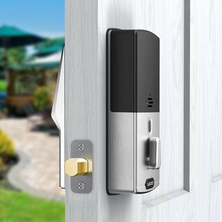 Lockly Model-S Satin Nickel Single-Cylinder Alarmed Lock Deadbolt with Keypad Bluetooth and Discrete PIN Code Input PGD7SSN