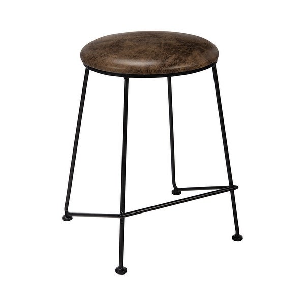 Radford Saddle and Dark Gunmetal Upholstered Counter Stool