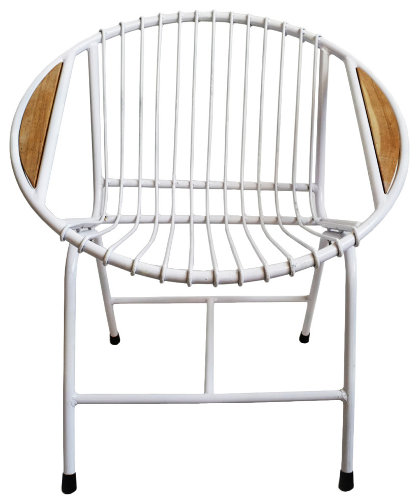 Retro Ring White Iron Outdoor Chair   Contemporary   Outdoor Lounge Chairs   by Design Mix Furniture  Houzz