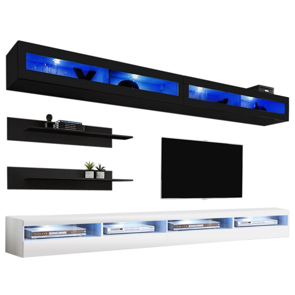 Fly I2 35TV Wall mounted Floating Modern Entertainment Center Set