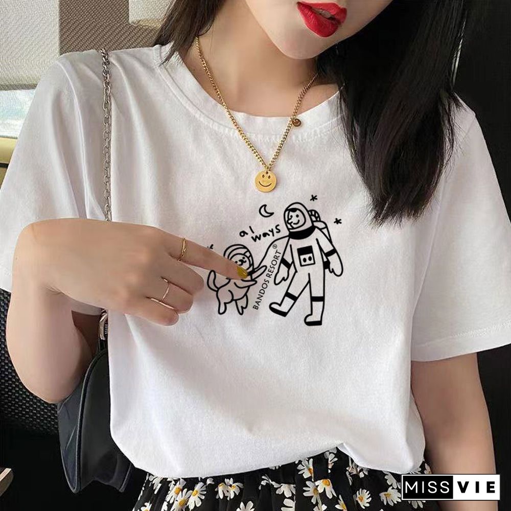 Cute Cartoon Print Loose T-Shirt