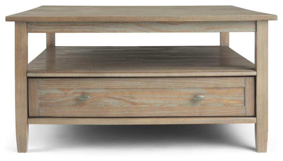 Warm Shaker Solid Wood Square Coffee Table   Farmhouse   Coffee Tables   by Simpli Home Ltd.  Houzz