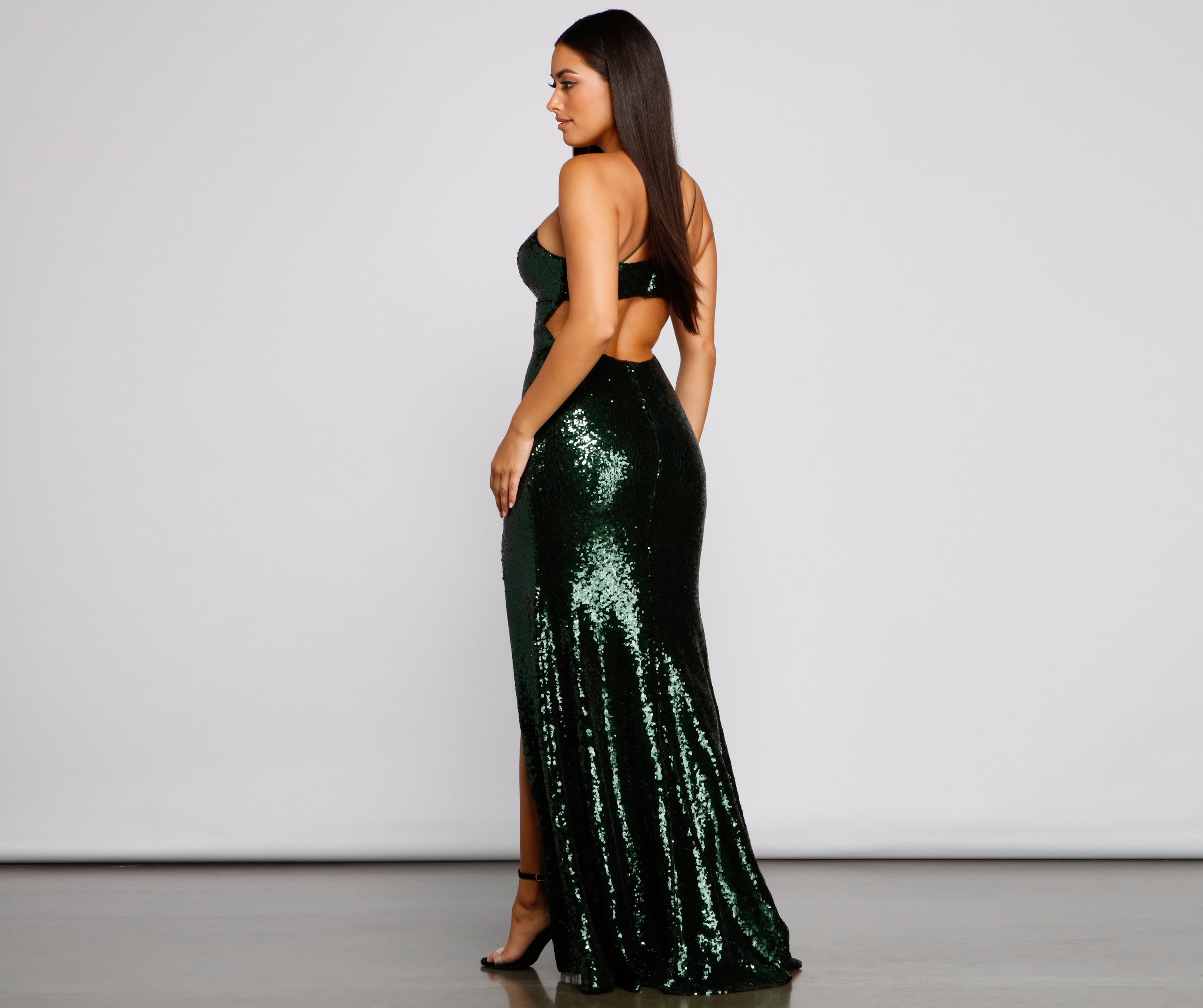 Autumn Sequin Mesh Mermaid Dress