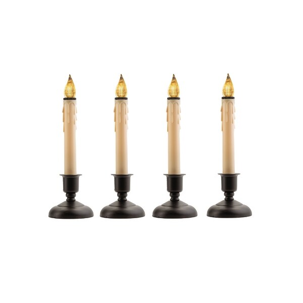 4 Cape Cod LED Christmas Candle Lamps In Black Holders Sensor 9