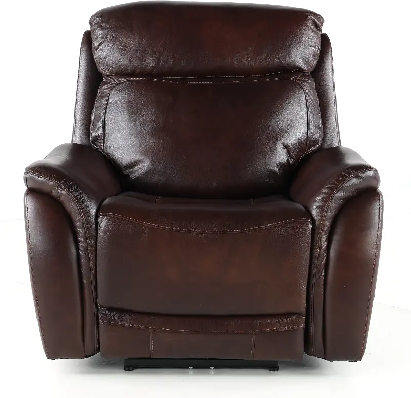 Happy-Happy Brown Leather-Match Power Recliner