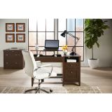 Modern Comfort Winsley Bonded Leather Mid-Back Manager's Chair， White/Silver， BIFMA Certified