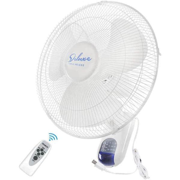 Aoibox 16 in White Digital Wall Mount Fan with Remote Control 3Oscillating Modes 3Speed 72 in Power Cord 2Exhaust