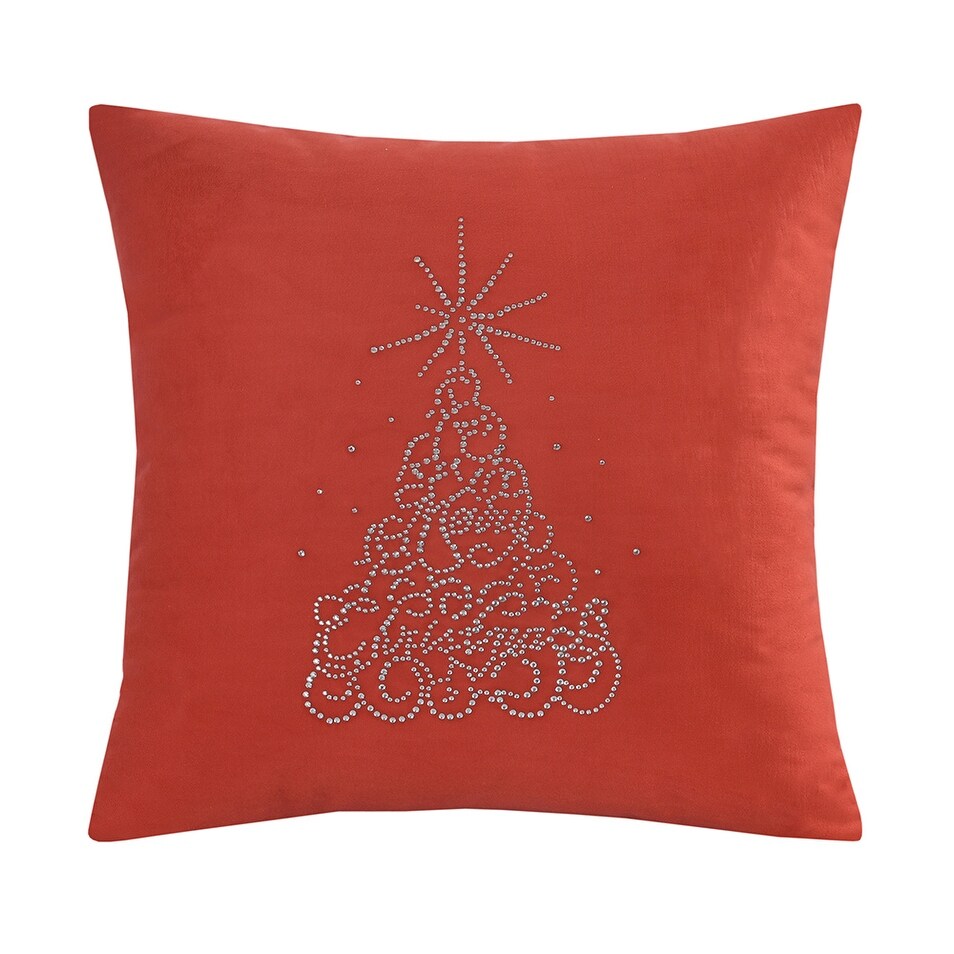 Violet Linen Seasonal Xmas Christmas Holiday Glowing Pattern  18 Inch x 18 Inch  Square  Decorative Cushion Cover