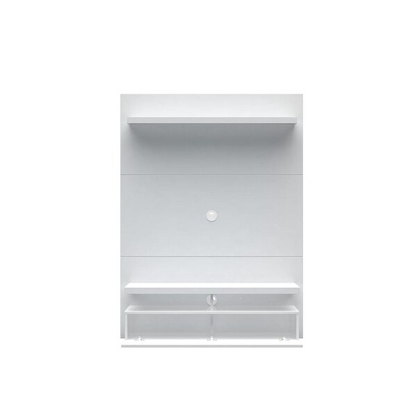 Floating Wall Theater Entertainment Center in White Gloss