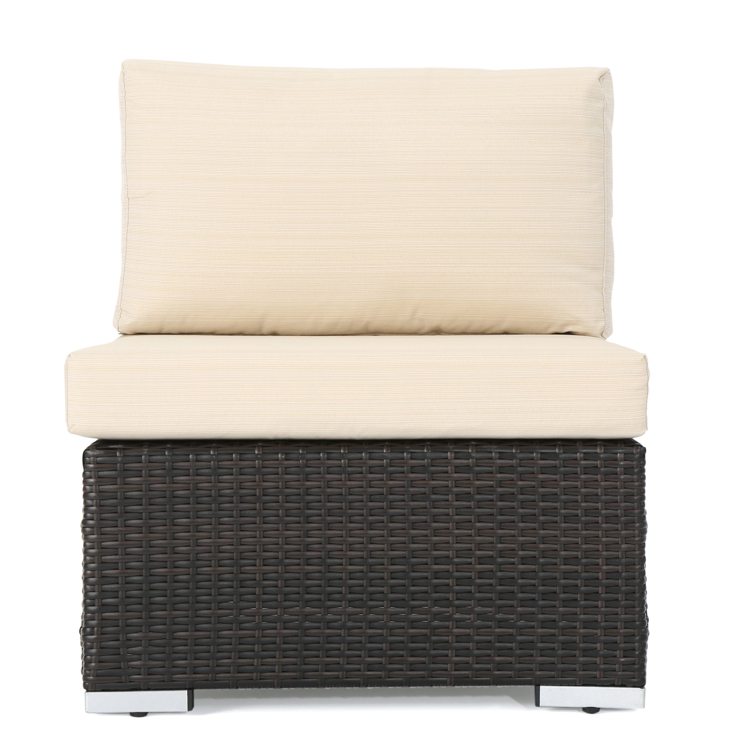 Francisco Outdoor Wicker Sectional Sofa Seat w/ Cushions