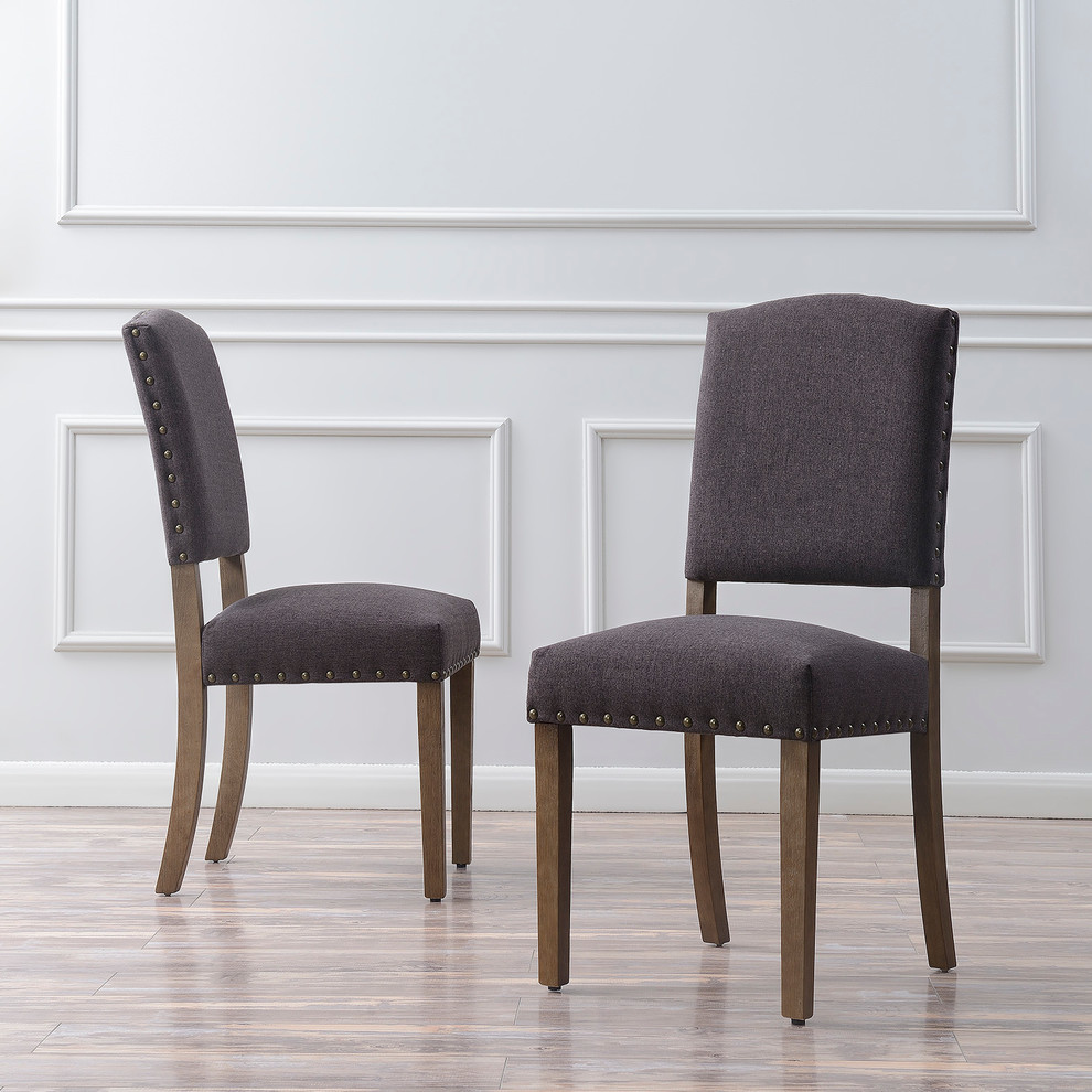 Modern Upholstered Dining Chair  Parsons Set of 2   Transitional   Dining Chairs   by OneBigOutlet  Houzz