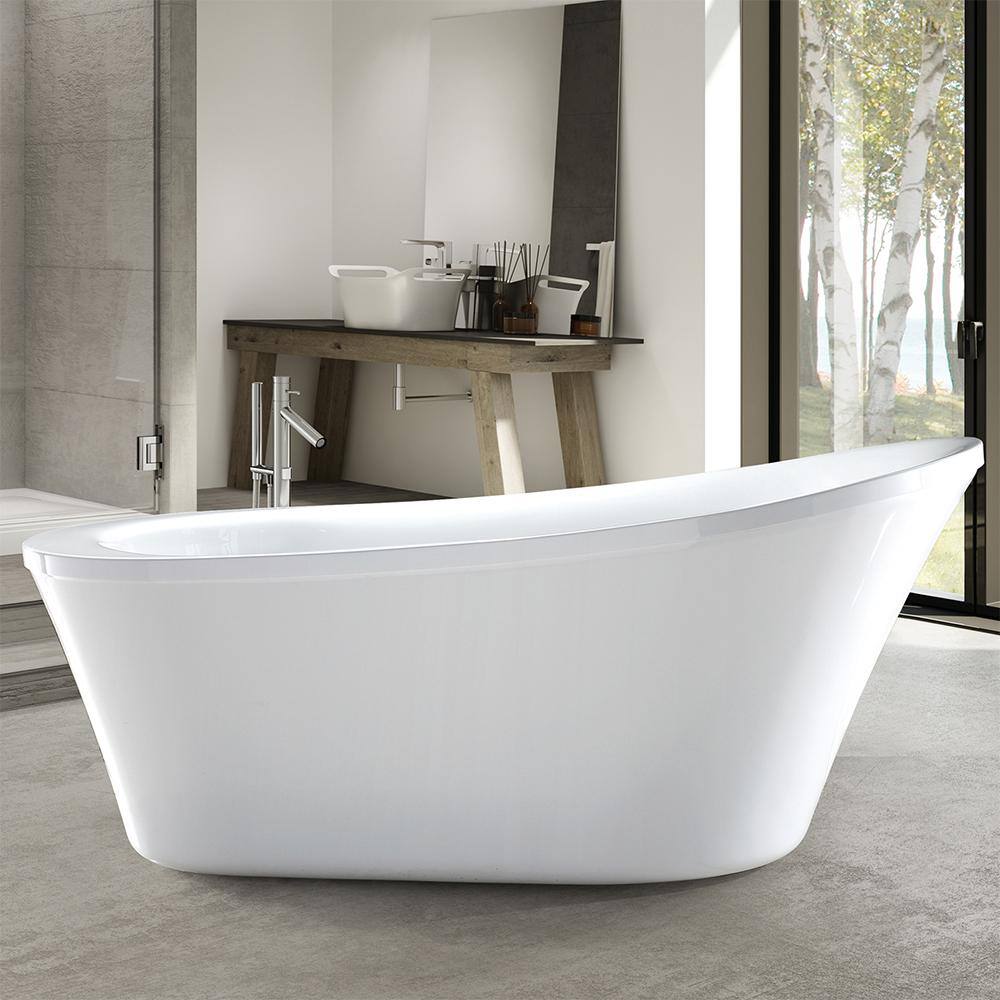 Vanity Art Nimes 70 in. Acrylic Flatbottom Left Bathtub in White VA6839-L