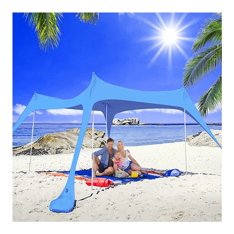 wholesale outdoor beach tent canopy custom design  stretch beach sun shade shelter tent beach shade tent