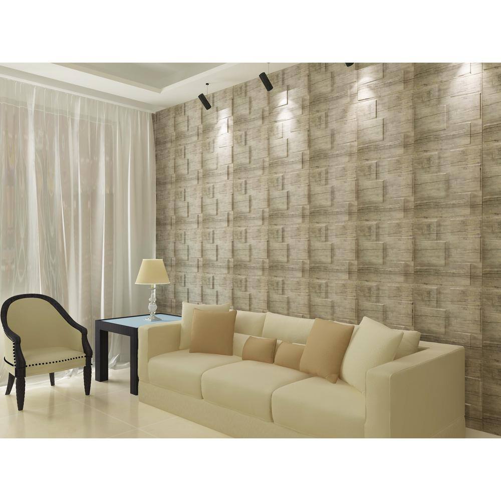 Art3d 19.7 in. x 19.7 in. White PVC 3D Wall Panels Decorative Wall Design (12-Pack) A10020