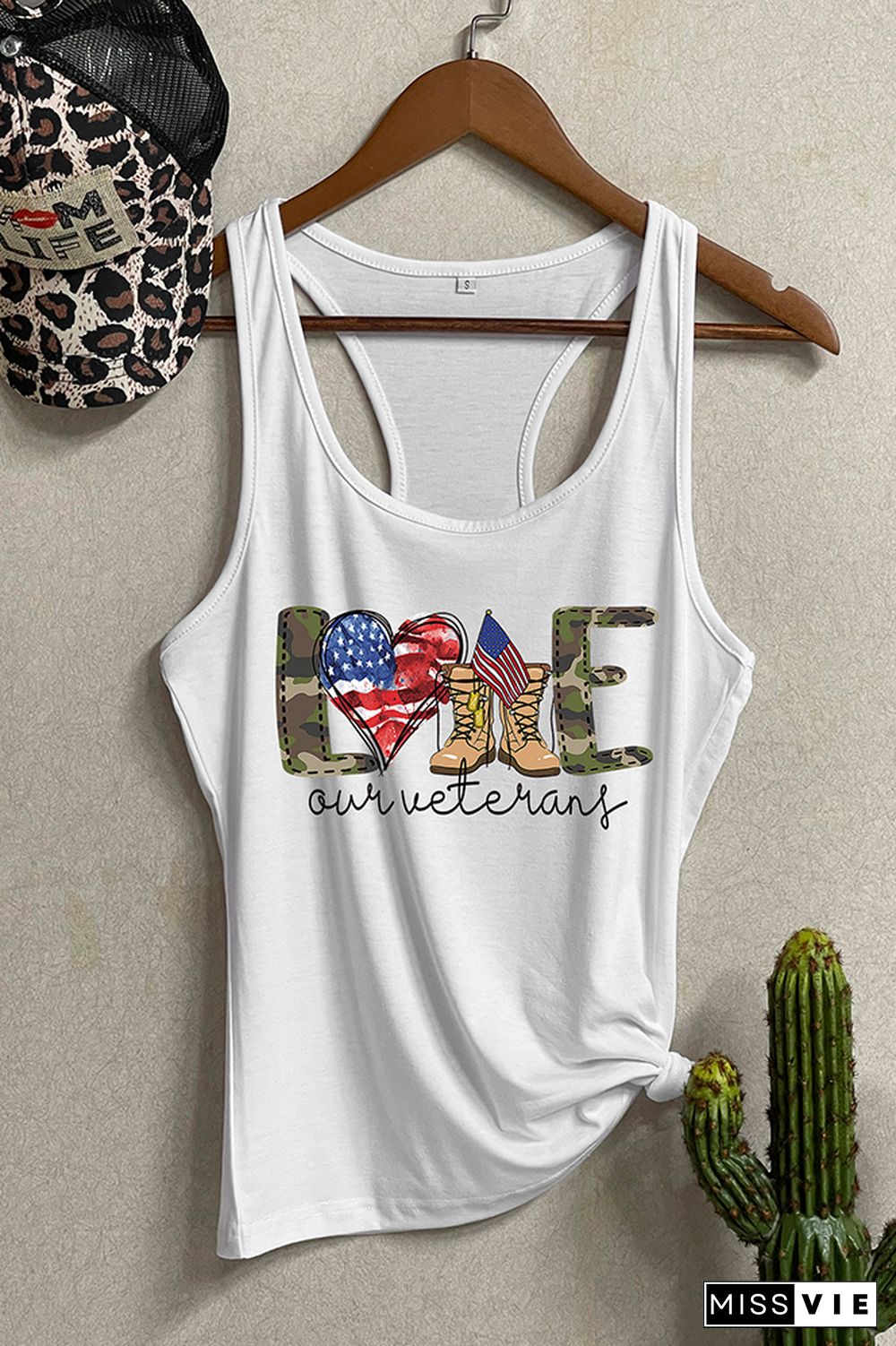 Love Our Veterans-Veterans Day Sleeveless Tank Top Wholesale