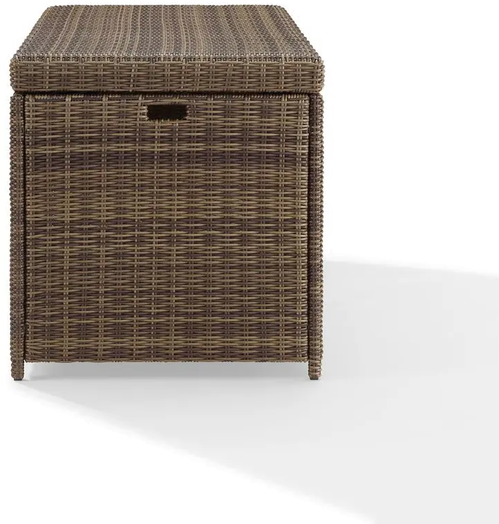 Bradenton Brown Wicker Patio Storage Bin